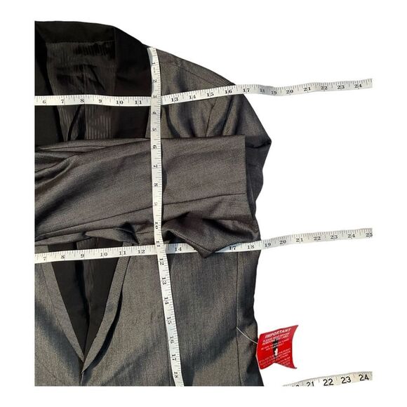 ASOS DESIGN Men’s Silver Black Skinny Tuxedo Blazer Jacket Long Sleeve Size 38 - Picture 9 of 13